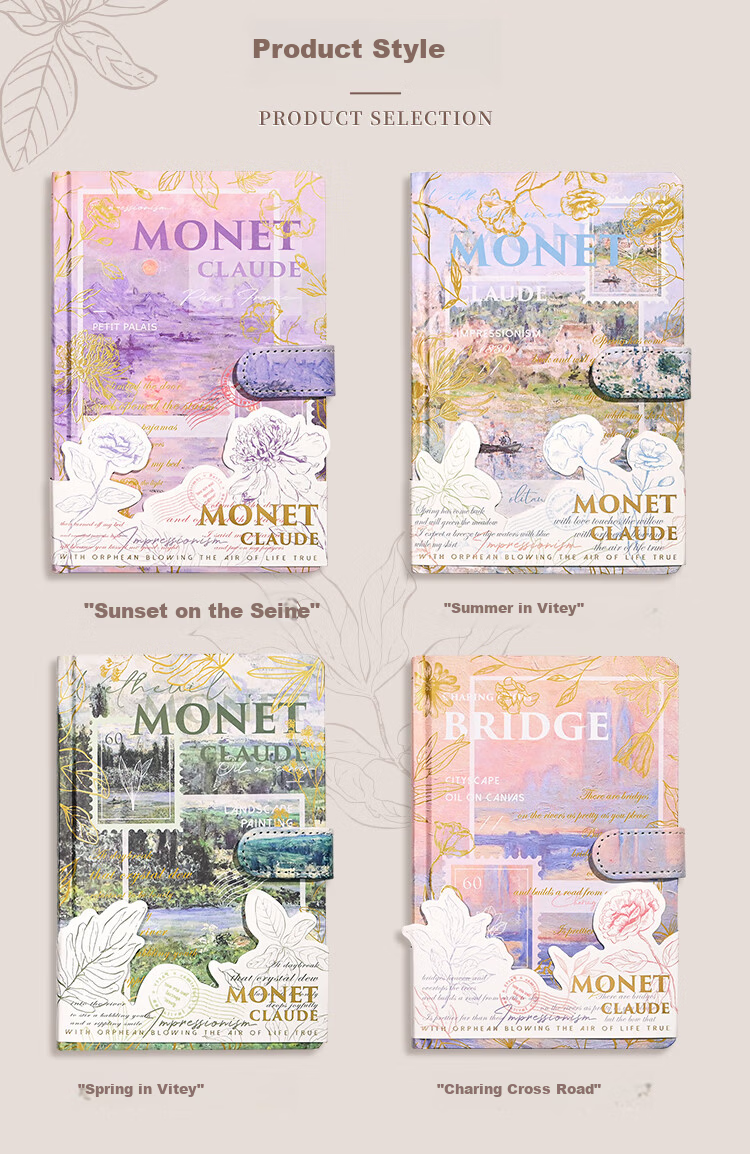 Ziyi Vintage Horizontal Line Notebook Hollow Diary Student Journal Thick High-Quality Hand Account Stationery Gift Flower Bloom Tea Mi SZB66-1 3