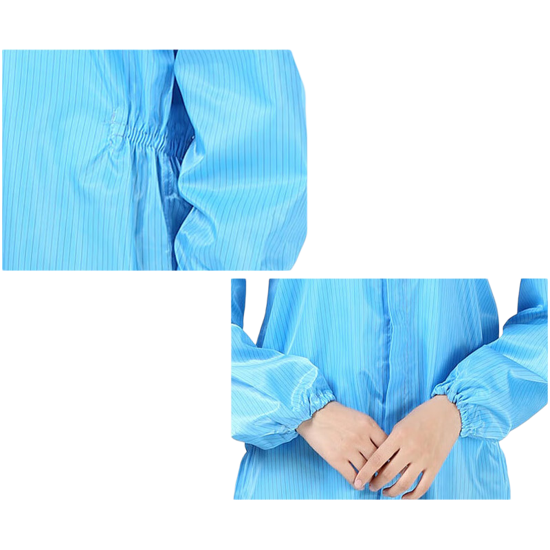 Qingxiao Anti-Static Dustproof Two-Piece Cleanroom Workwear Navy Blue S Purification Clean Spray Paint Protective Suit