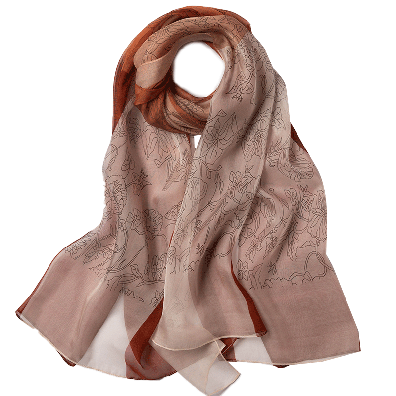 Hengyuanxiang 100% Mulberry Silk Scarf Women's Silk Summer Lightweight Office Shawl Wrap Mom Birthday Gift