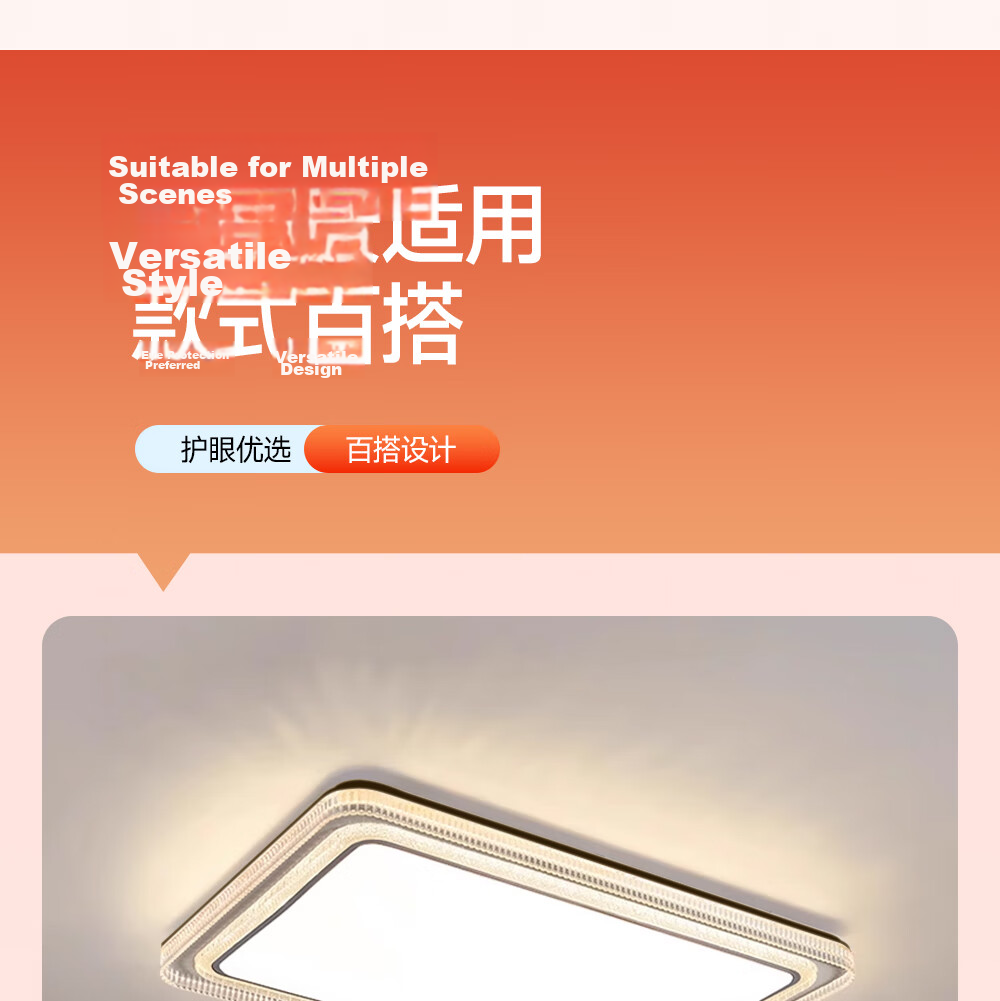 Kuka LED Ceiling Light Italian Style Eye Protection LED Source Living Room Bedroom Lighting 40cm Round [Installation Included] 13