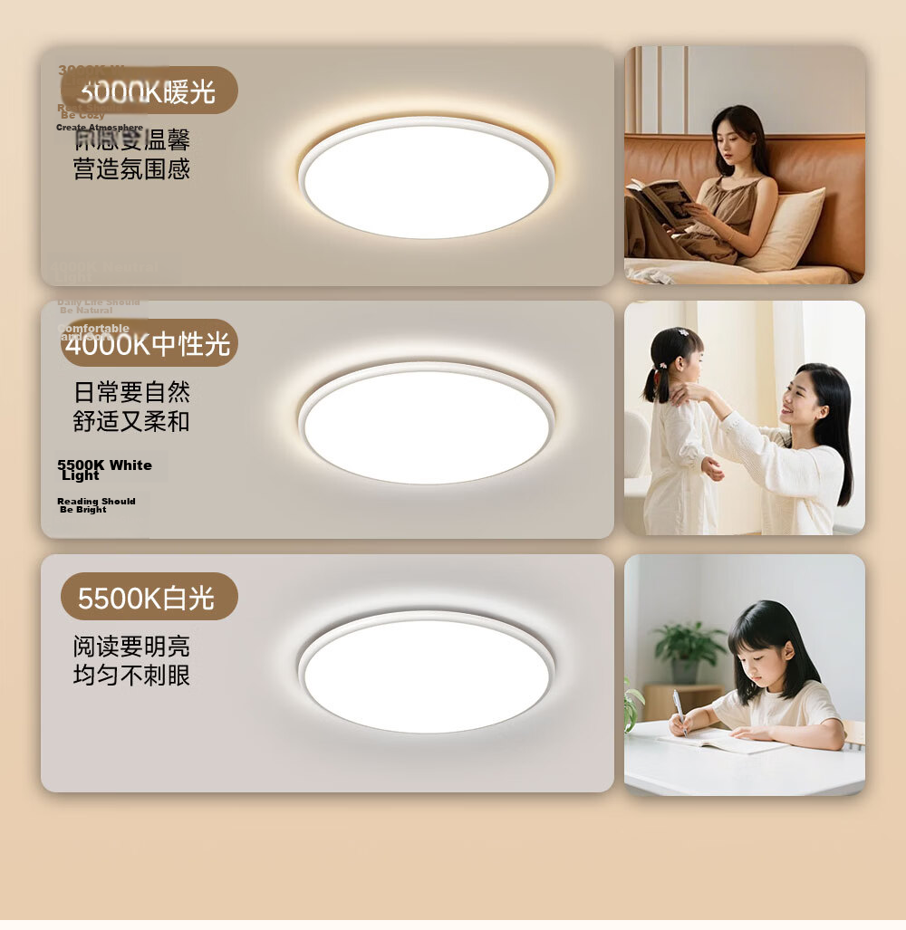 Kuka LED Ultra-thin Eye-protection Ceiling Light with Philips Chip, Smart Lighting for Living Room and Bedroom, 40cm Round [Installation Included] 41