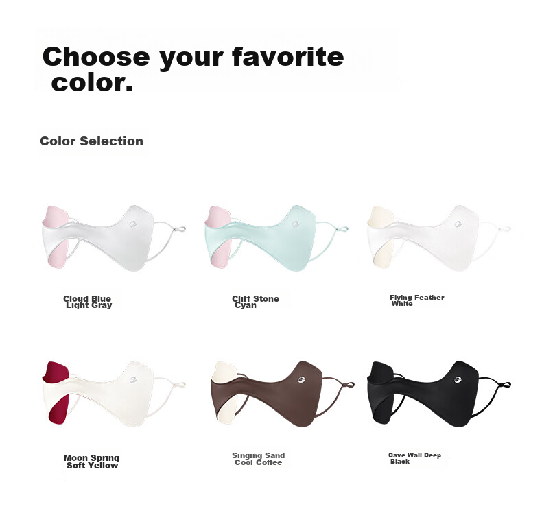 GOLOVEJOY High-Quality 100% Mulberry Silk Sunscreen Face Mask for Running and Golf, Breathable Eye Corner Protection 16