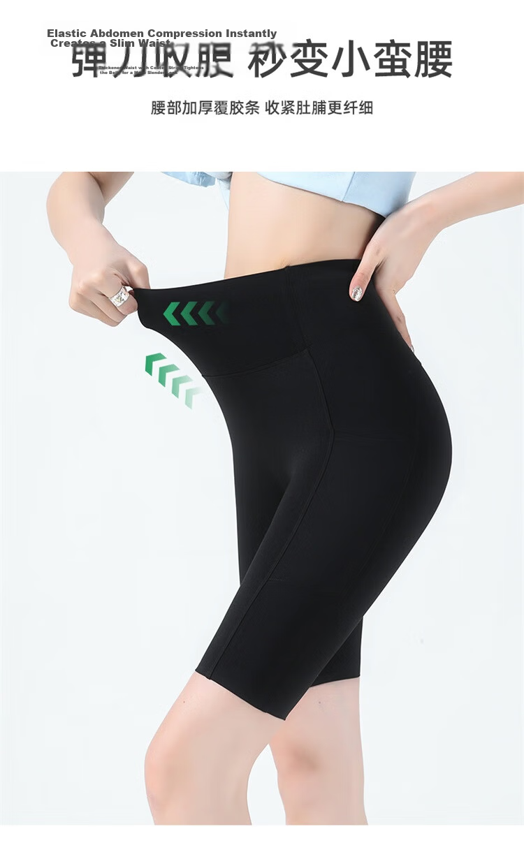 MiiOW Women's Summer Leggings New Pocket Yoga Sports Five-Point Shark Pants Gray XL 6
