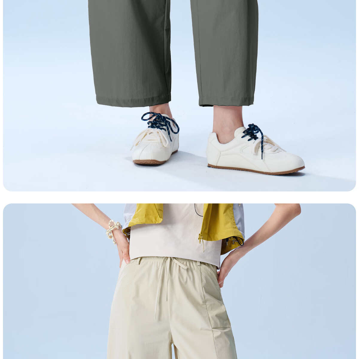 361° Women's Lightweight Outdoor Ice-Cooling Sun Protection Capri Pants Summer Thin Loose Casual Straight-Leg UPF50+ 29
