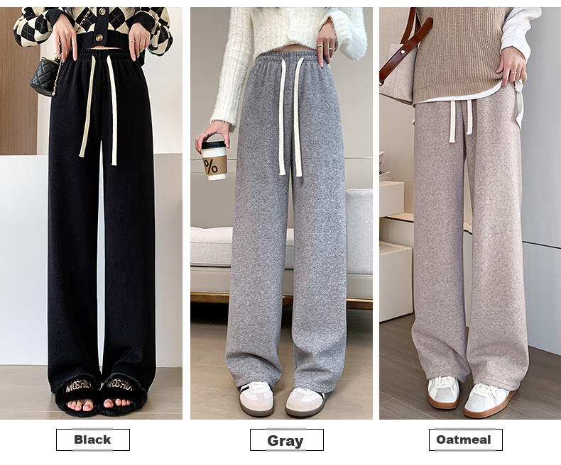 Jeanswest Women's Casual Pants Simple Korean Style Flared Trousers Spring Summer Slim High Waist Draped Black L 14