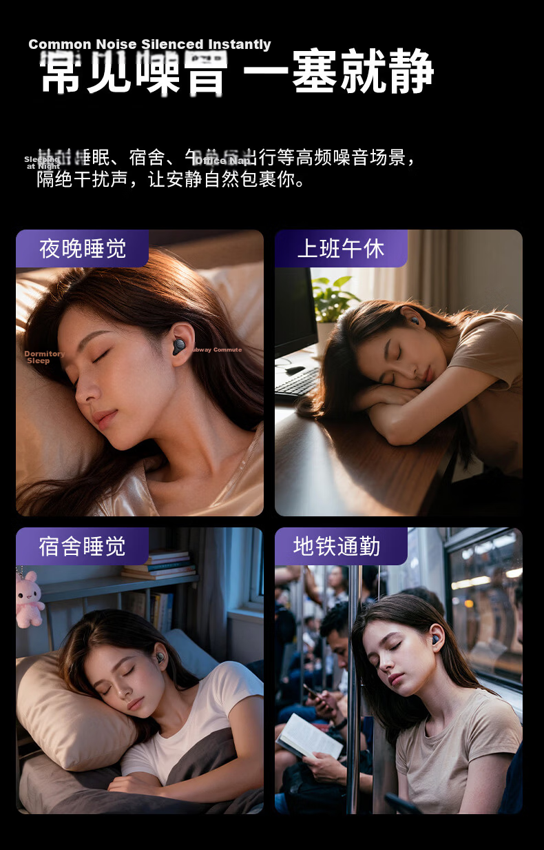 KINYO Double-Layer Noise-Reducing Sleep Earplugs Noise Blocking Sleep Aid Deep Noise Cancellation Silent Pain-Free Side Sleep Dormitory Anti-Snoring Black 14