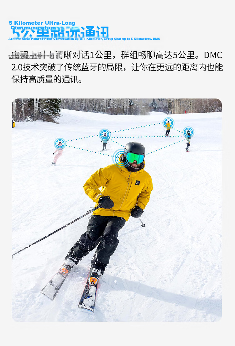 CARDO Outdoor Sports Ski Bluetooth Headset Helmet 2nd Gen DMC Communication JBL Sound Original OUTDOOR Dual Black 4