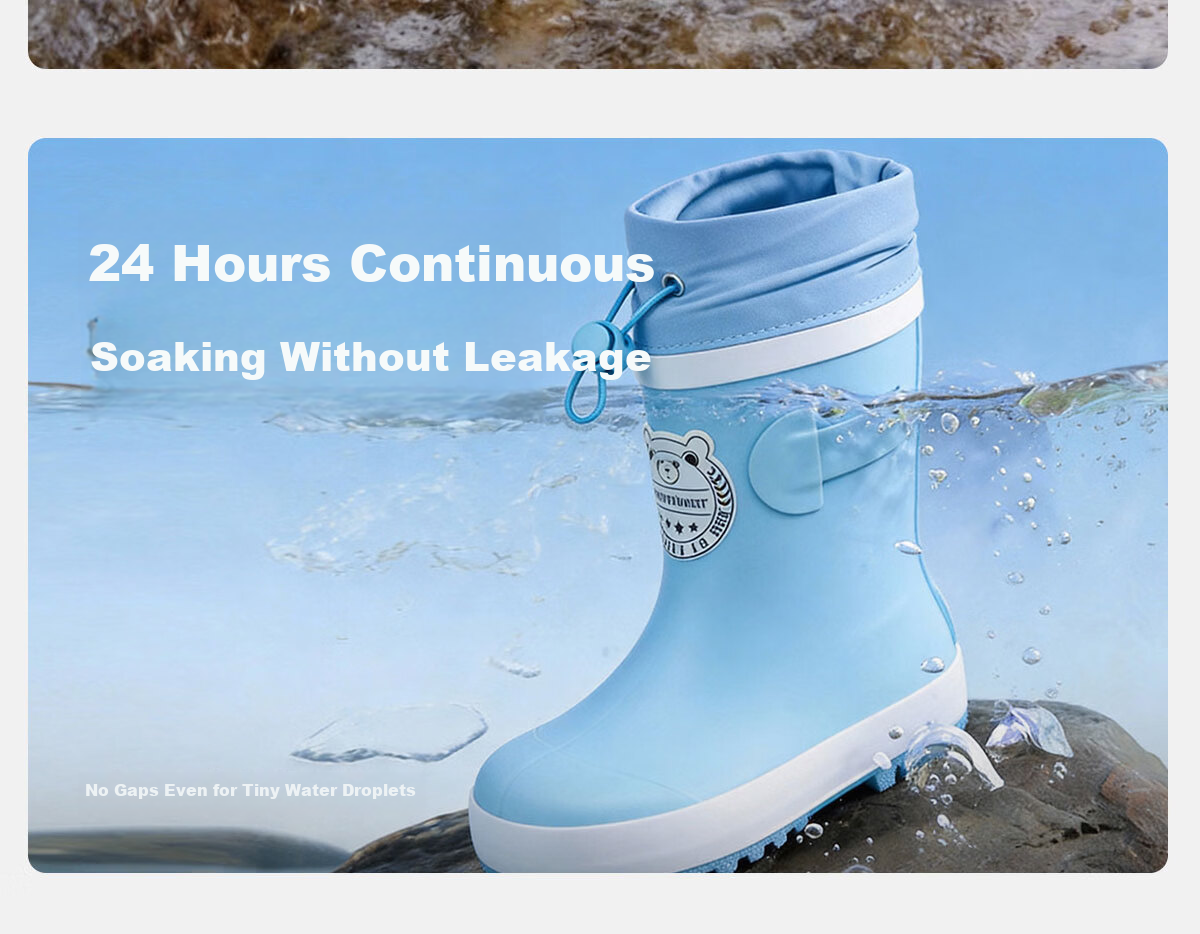 Sweet Baby Kids Rain Boots Boys 7-12 Years Old School Use JD Self-operated Non-slip Durable Rubber Rain Shoes 13