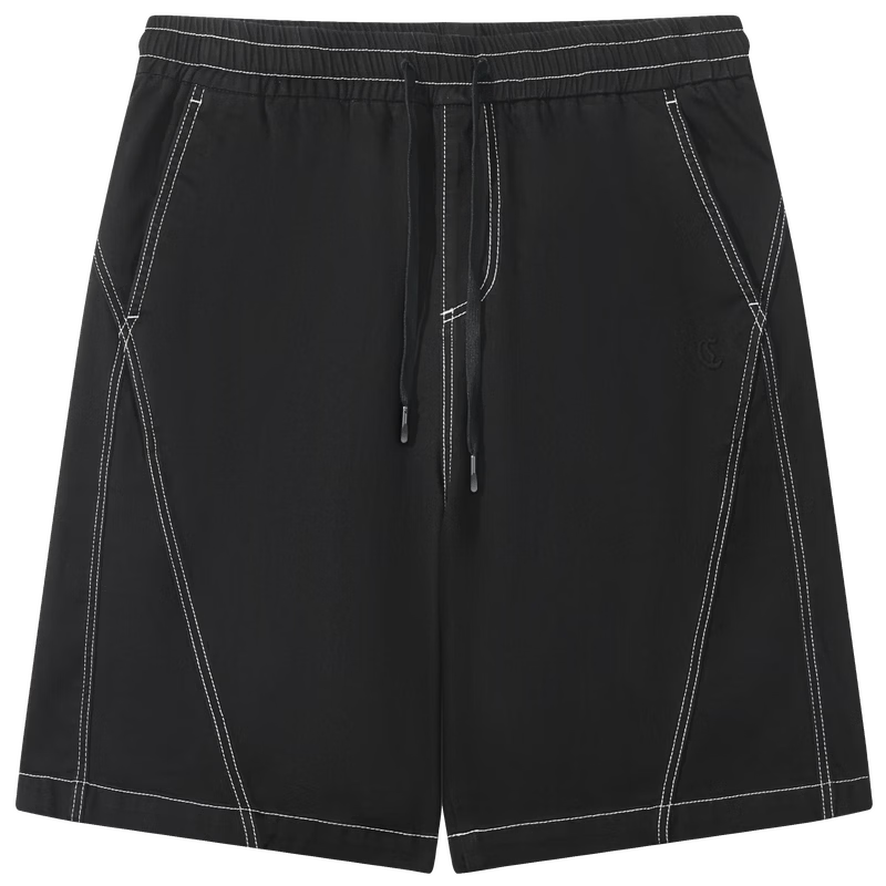 CABBEEN Color-Block Stitching Design Men's Casual Skin-Friendly Comfortable Summer 2026 Cool Denim Casual Shorts