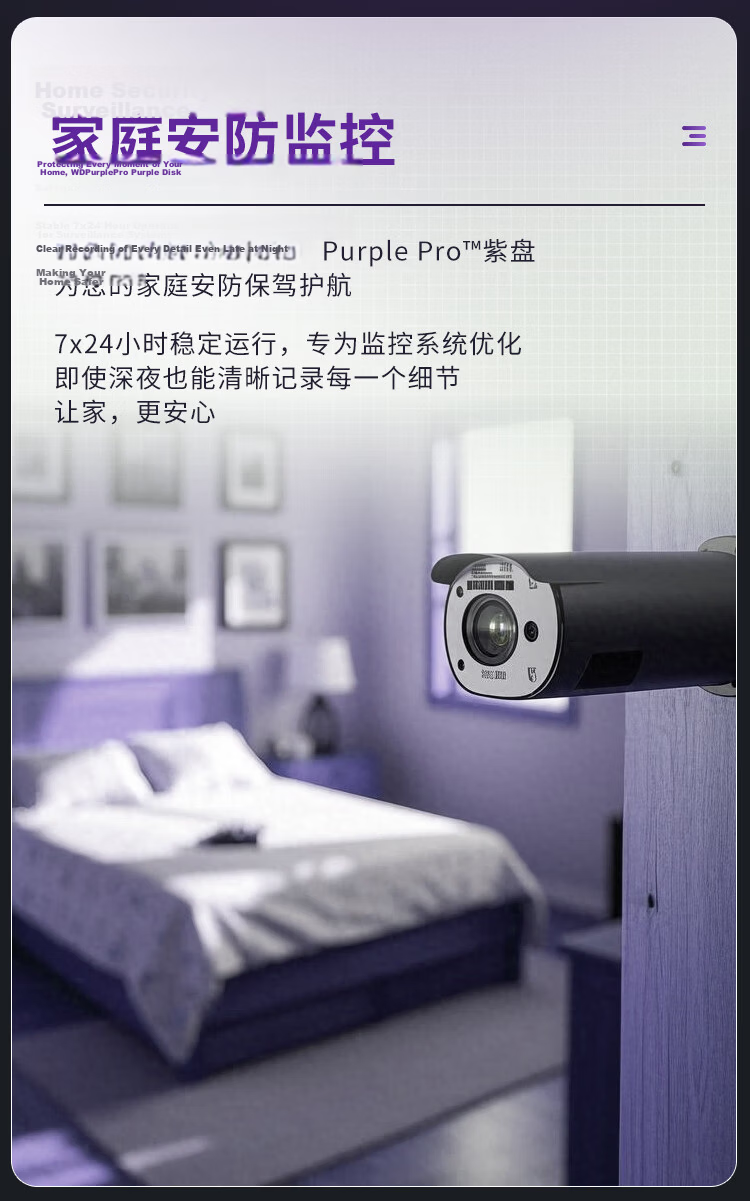 Western Digital 8TB Surveillance Hard Drive WD Purple Pro SATA 7200RPM 256MB CMR Vertical AI Technology 3.5-inch WD8002PURP 5