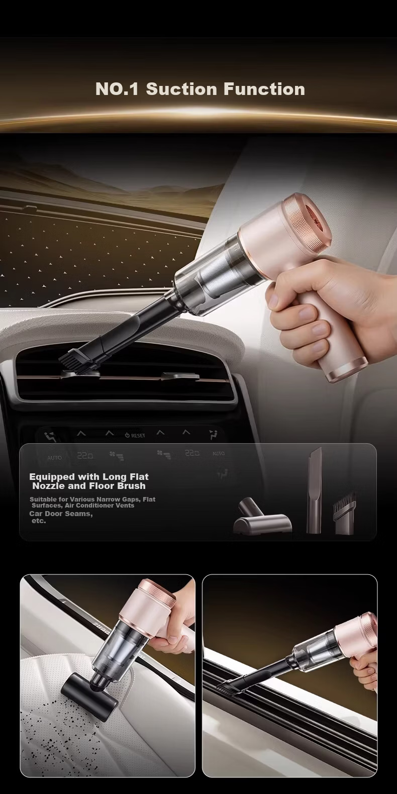 HELLOLEIBOO Car Vacuum Cleaner Wireless Handheld Rechargeable Dual-Use High-Power Strong Suction 2026 New Model 7