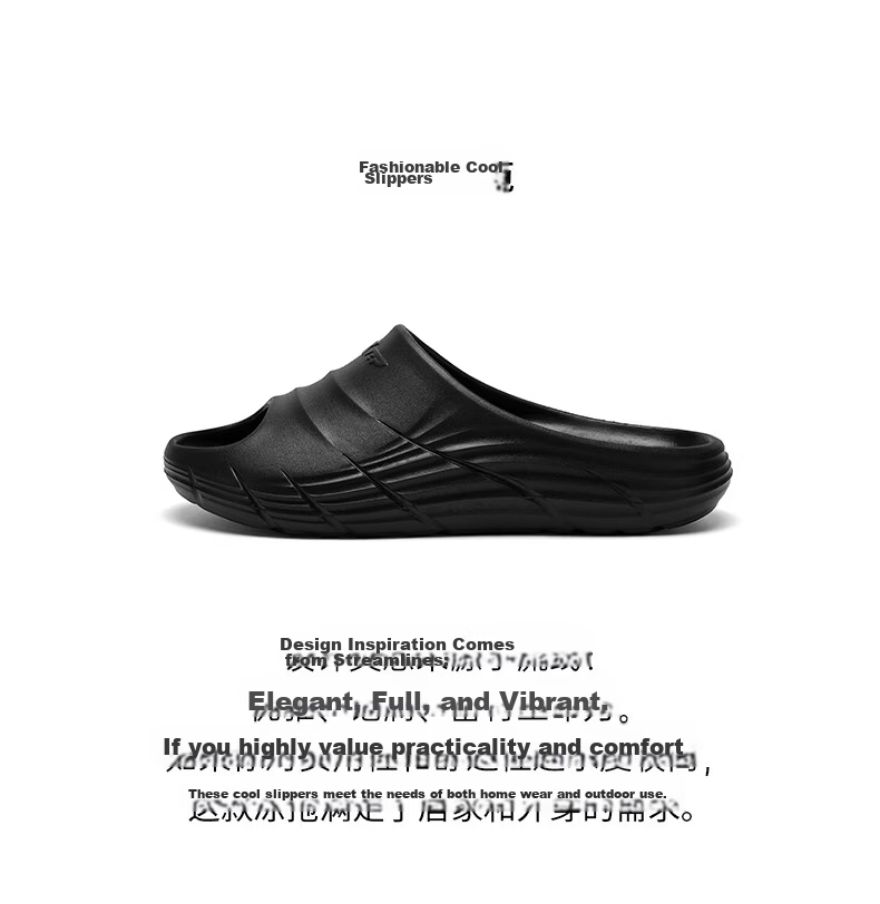 XTEP Men's Sports Slide Sandals Summer Outdoor Flip Flops A100 Black Size 38-39 2