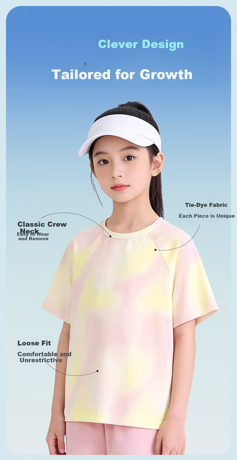 Piggy Banner Girls Sports Set 2026 Summer New Big Kids Ice Silk Cooling Short Sleeve Shorts Two-Piece Set 3