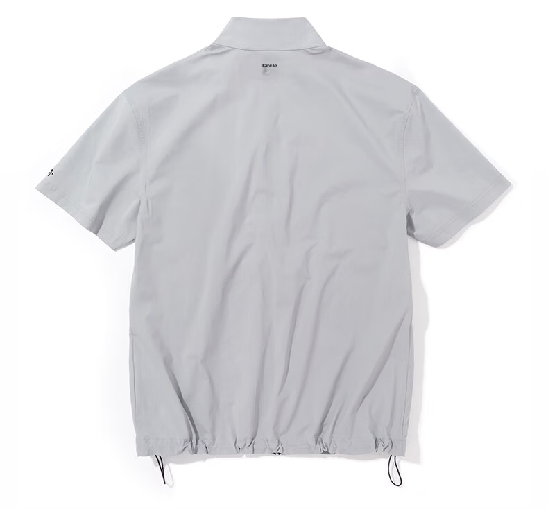 Mr.Bu Oversized Stand Collar Functional Sports Men's Summer Double Zipper T-Shirt 23