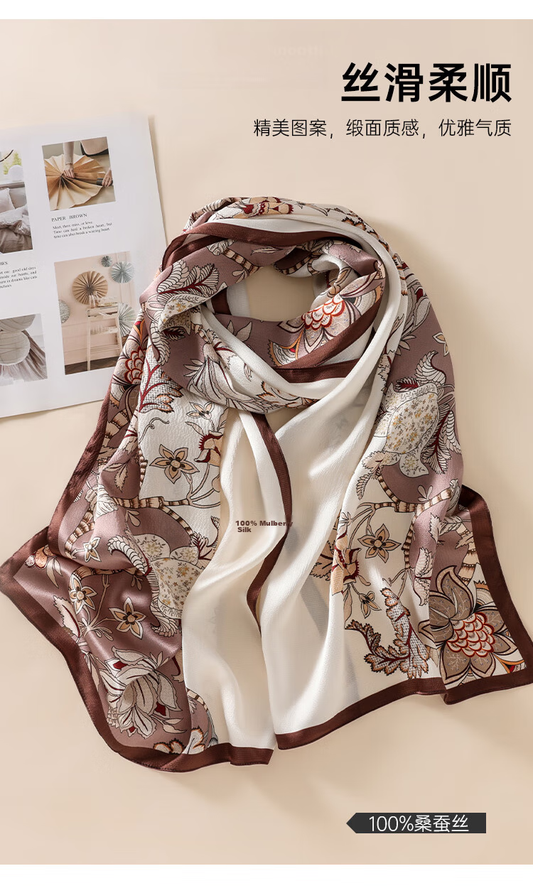 Hodo 100% Mulberry Silk Scarf Shawl for Women, Gift Box Set, Romantic 520 Gift for Loved Ones 2
