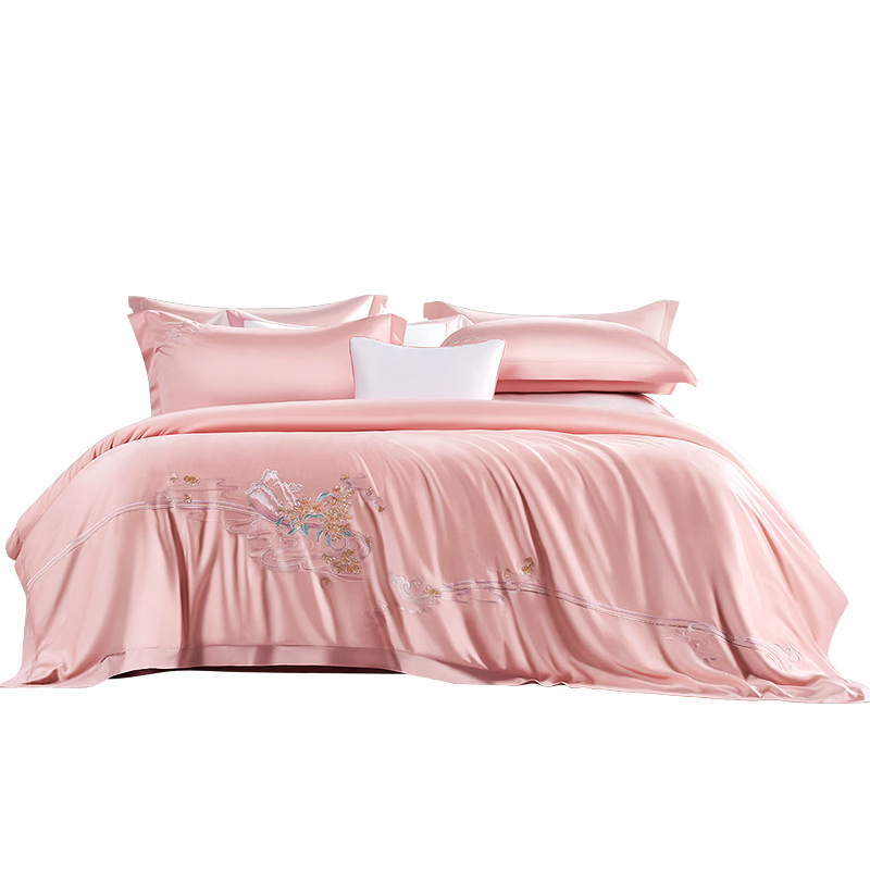 FUANNA Bedding Set 4-Piece A-Class 60s Lyocell Tencel Summer Printed Sheet Quilt Cover Single/Double 203×229cm