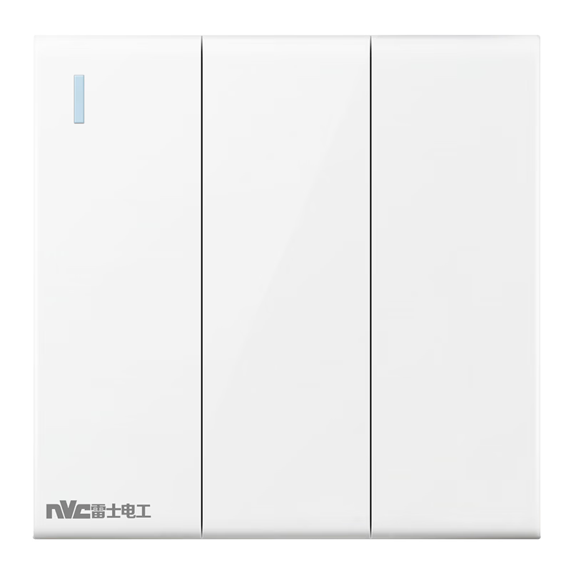 NVC Lighting Surface Mounted Switch Socket Three-Gang Single Control 86 Type Wall Switch Panel N02 White