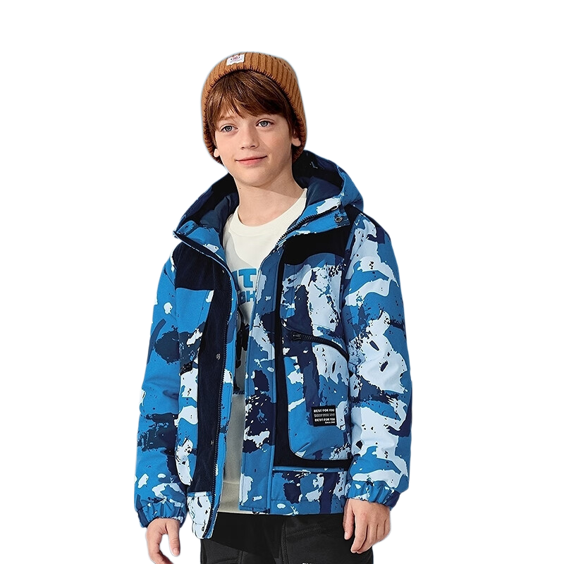 BALABALA Boys' Down Jacket 2025 Winter New Warm Waterproof Outdoor Coat for Older Kids