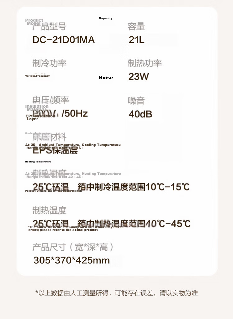 Midea Mini Refrigerator Car Refrigerator Small Household 3-4 Person Dual Use Cooling and Heating 21L Large Capacity [2026 Major New Model] 24
