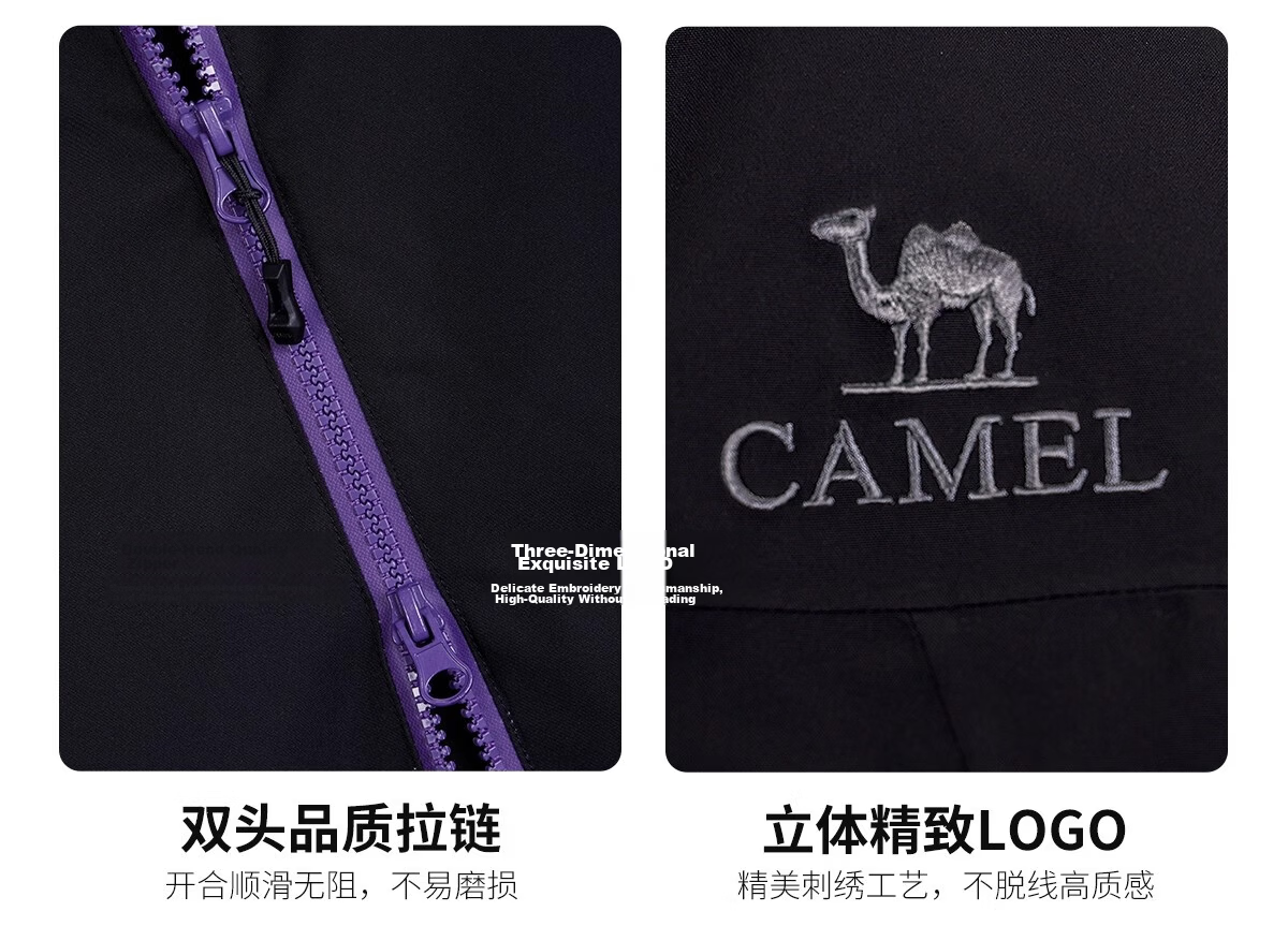 CAMEL [Wang Junkai Edition] Unisex 3-in-1 Waterproof Shell Jacket Outdoor Coat 38
