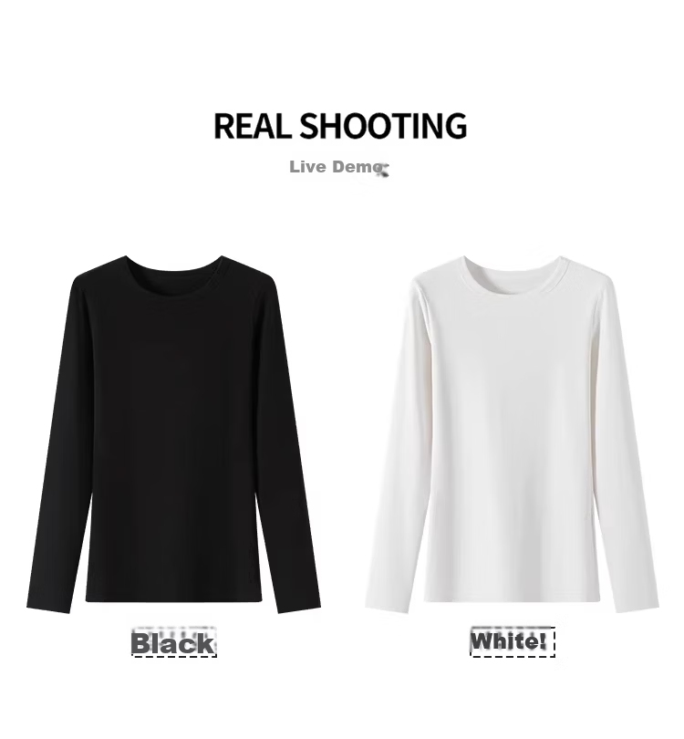 YUZHAOLIN Women's Spring Autumn Mid-Length Long Sleeve T-Shirt Top, Hip-Covering Base Layer 5