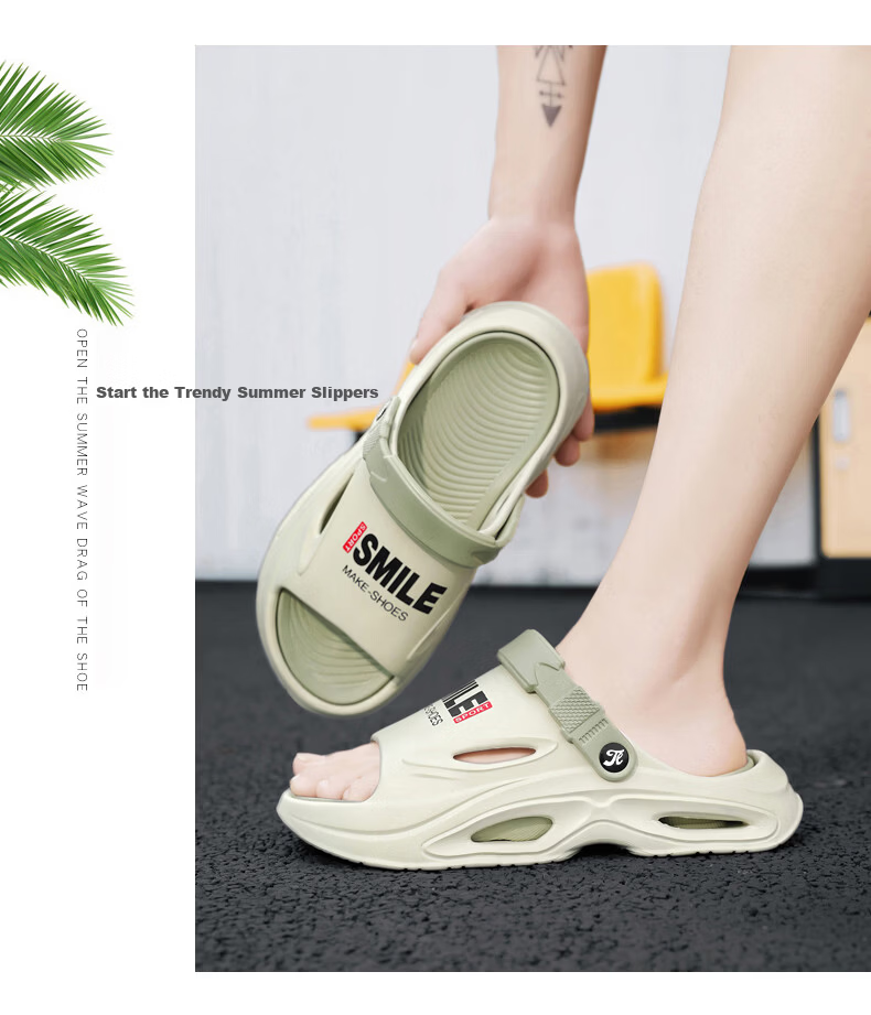 TonLion Men's Sandals 2026 Summer Comfortable Hollow Shoes Thick Sole Casual Slippers Black Size 42-43 5