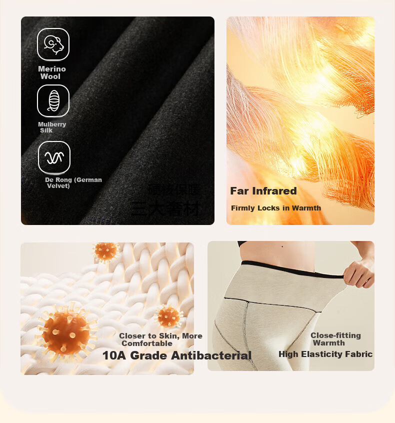LangSha Women's High-Waist Thermal Wool and Silk Thickened Warm Leggings Autumn Winter Tummy Control Antibacterial Butt-Lifting Thermal Pants 2