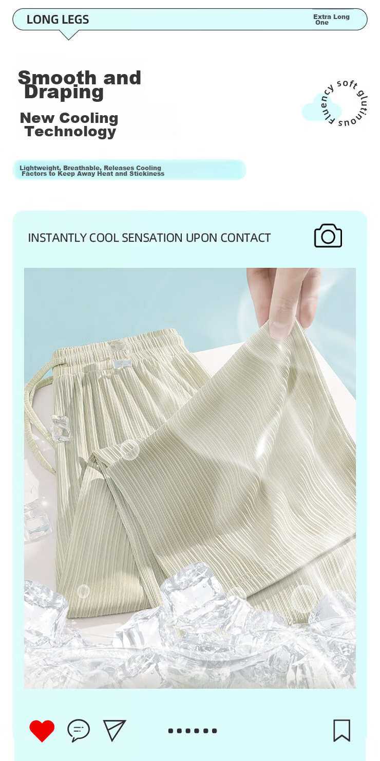 MINISO Women's Ice Silk Pants Summer 2026 New Lightweight Straight Wide-Leg Long Pants Petite Casual Versatile Mosquito-Repellent Trousers 5