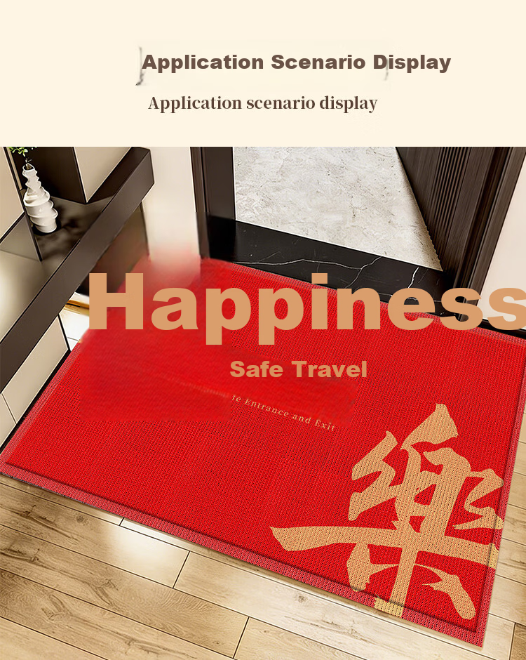 Jushiyi Outdoor Door Mat Home Gray Non-Slip Snowy Fleece Floor Mat 50x80cm No Text Gray 3