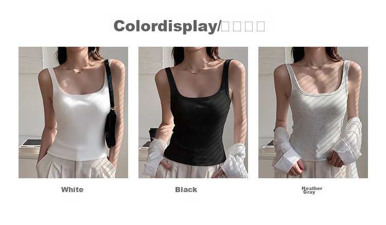NOMe Women's Back-Exposing Small Camisole Vest New Integrated Bra with Chest Pad White M 3