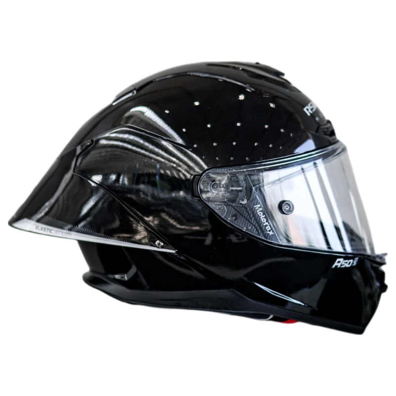 MOTORAX R50SPRO Motorcycle Helmet Unisex Four Seasons Full Face Helmet with Large Rear Wing Street Helmet Yao Ye Black L