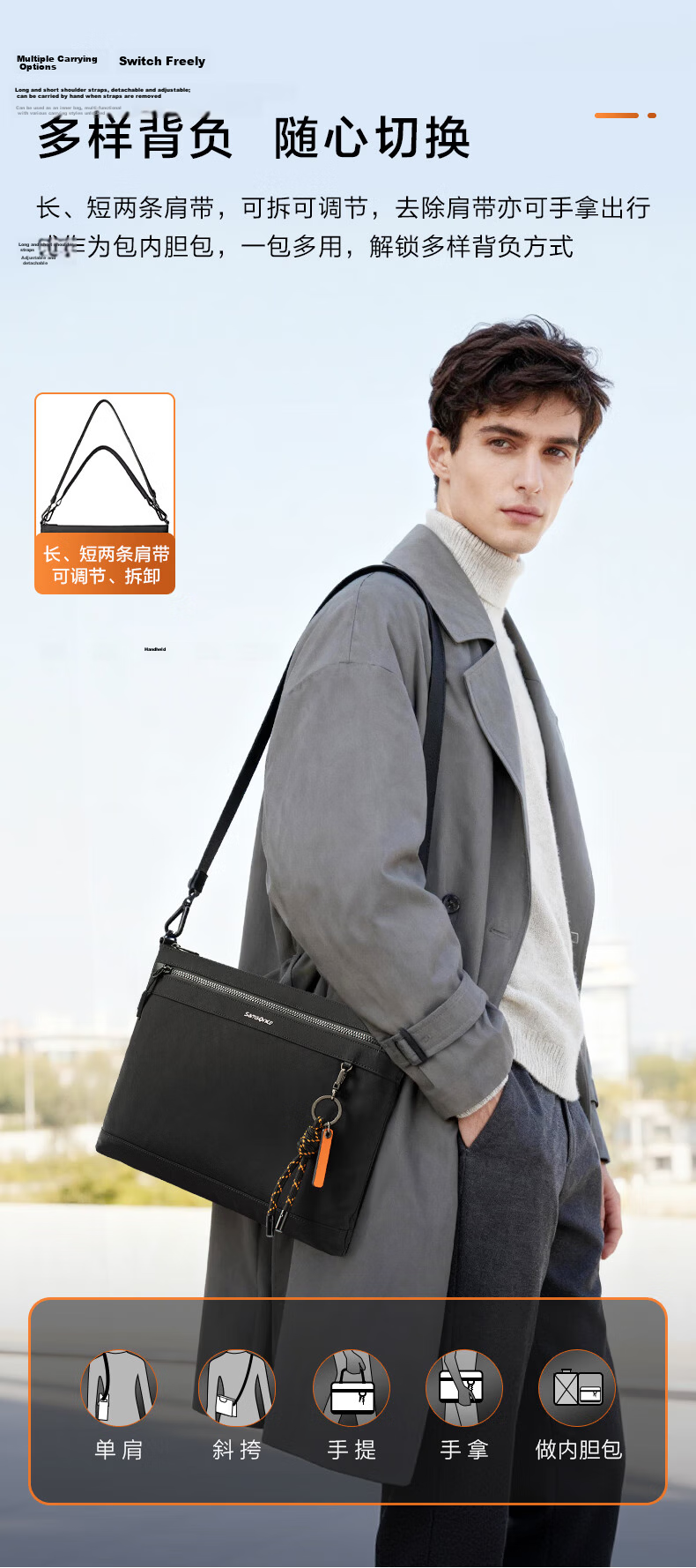 Xinxiuli Men's Business Briefcase, 13.3-Inch Laptop Bag, Leather Travel Case, Father's Day Gift 5