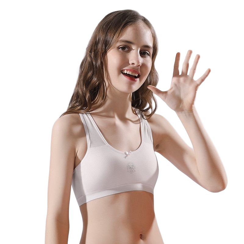 Energetic Girls' Underwear Developmental Stage 7-13 Years Pure Cotton Sports Tank Top Children's Bandeau Elementary School Girls' Bra