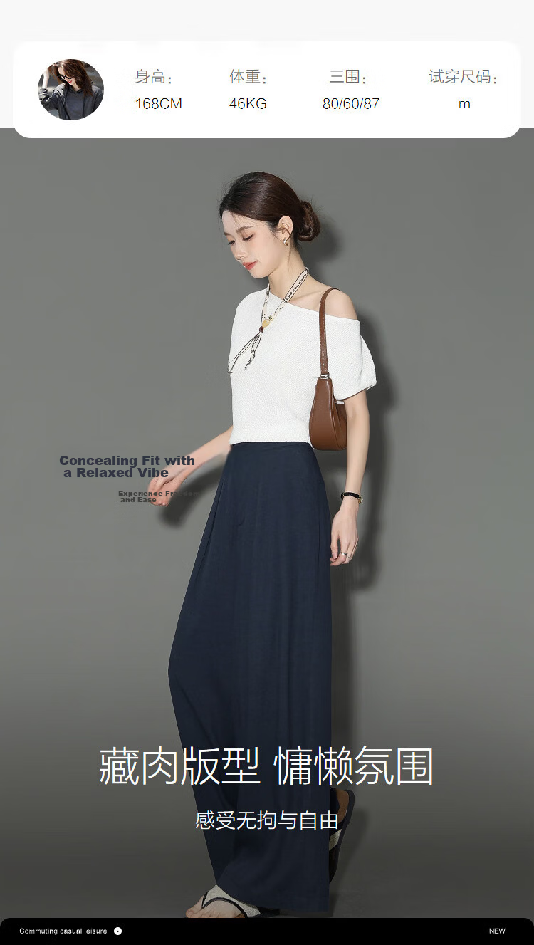 Demana Linen Lyocell Blend Spring Pleated Double-Breasted Wide-Leg Loose Slimming Women's Casual Pants Premium Feel 12