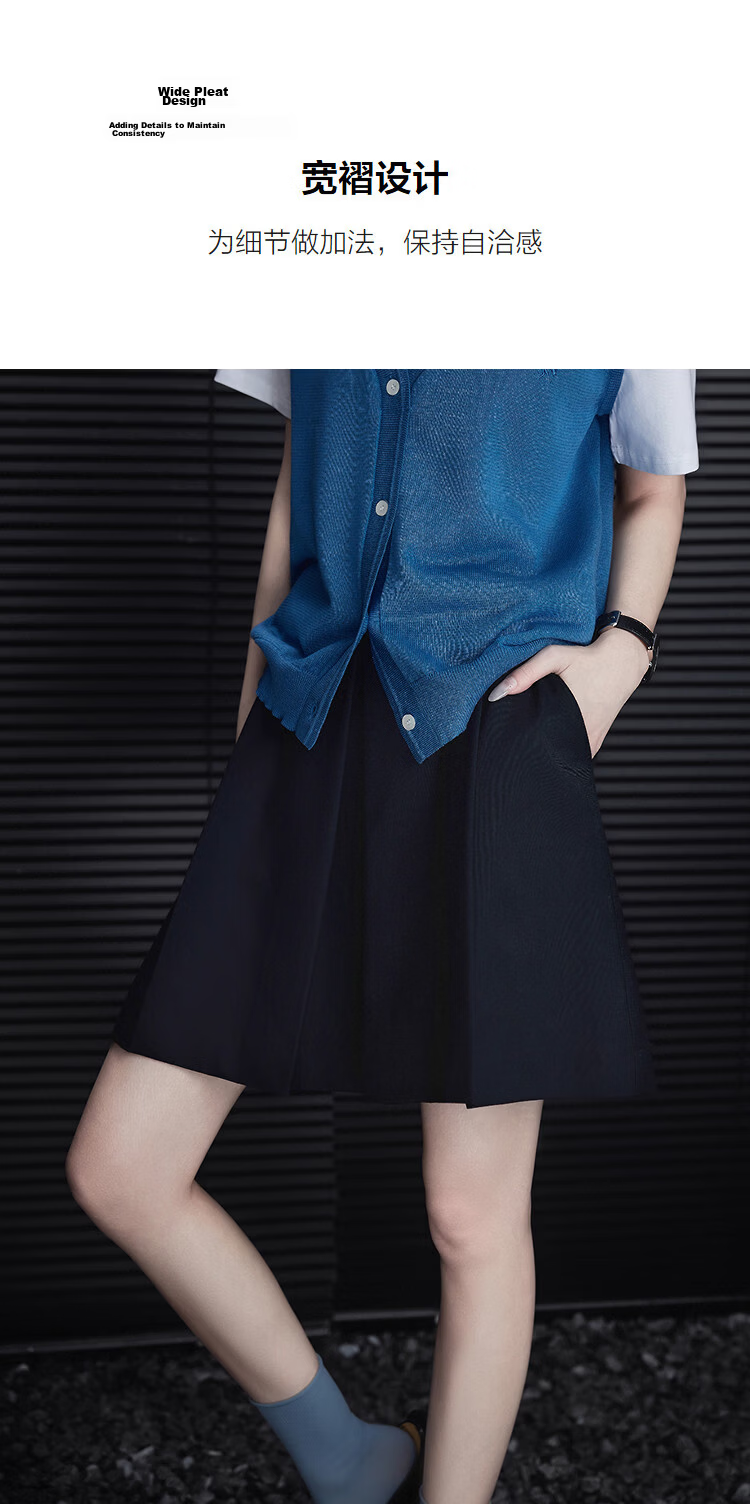 Demana Wide Pleats Craft Spring College Style Wardrobe Essential Petite Loose Pleated Skirt for Women 7
