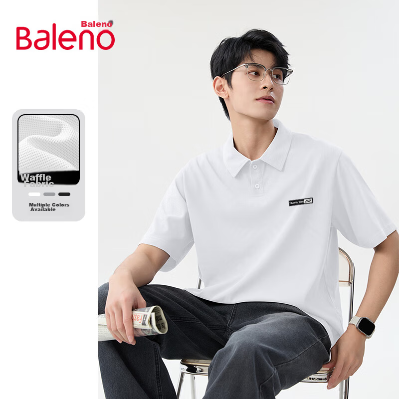 Baleno Men's Polo Shirt, Summer Collared Outfit, 2026 New Style, Five-Quarter Sleeve Top, Student Trendy Brand, Half-Sleeve Menswear 19