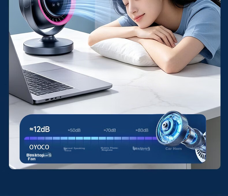 OYOCO Desktop Mini Clip Fan Cooling Rechargeable Small Ultra-Quiet USB Fan Large Airflow Wall-Mounted Table Fan Long Battery Life for Office Student Dorm Bed 30
