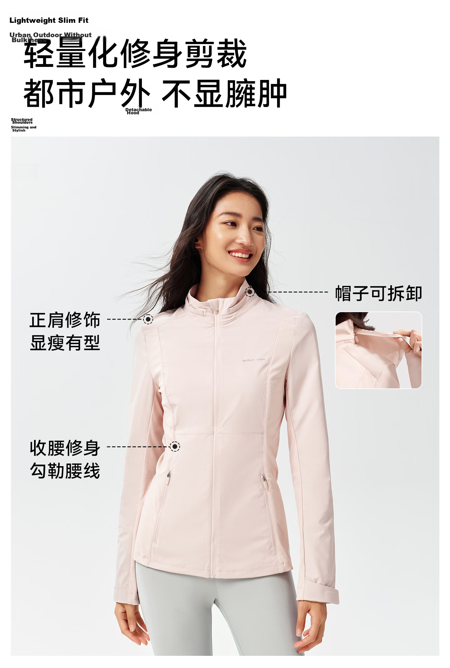 MOLY VIVI [Same As Pangdonglai] Lightweight Wind Basic Slim Sun Protection Jacket for Women, Summer Sun Protection Coat, Magic Vivy 16