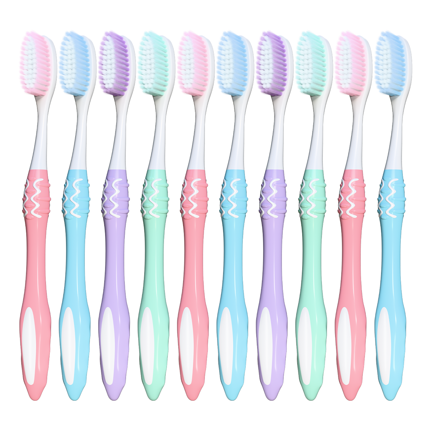 BRUSHING BEAR Toothbrush Soft Bristles Gentle High-Density Gum Protection Adult Toothbrush Sold by JD Unisex Family Pack of 10 Individually Wrapped Brushes