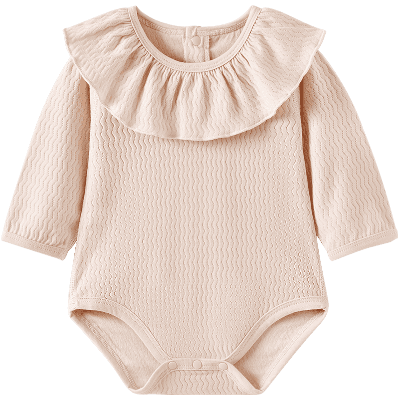 TONGTAI Baby Romper Spring and Autumn Pure Cotton Girls' Newborn One-piece Pajamas Pink 90cm