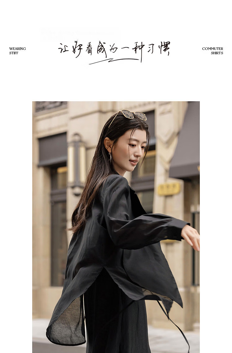 Demana [Smooth Lyocell] Spring Elegant Notched Lapel Loose Irregular Hem Petite Women's Blazer Jacket 13