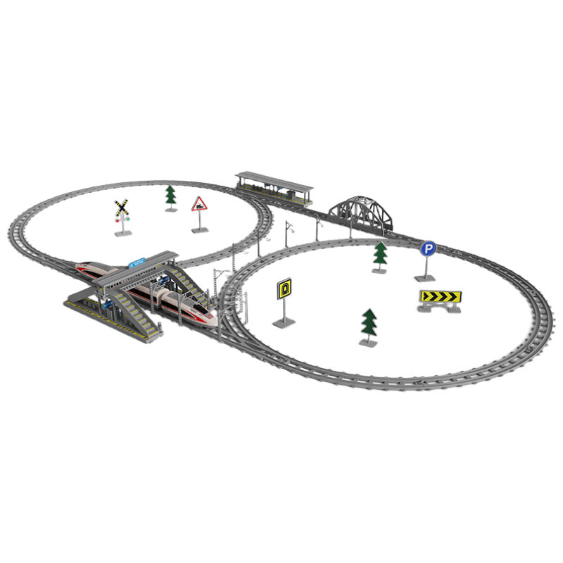 Jihao Children's Train Toy Boys Fuxing Model Train DIY Track Set Ages 3-6-12 Birthday Gift