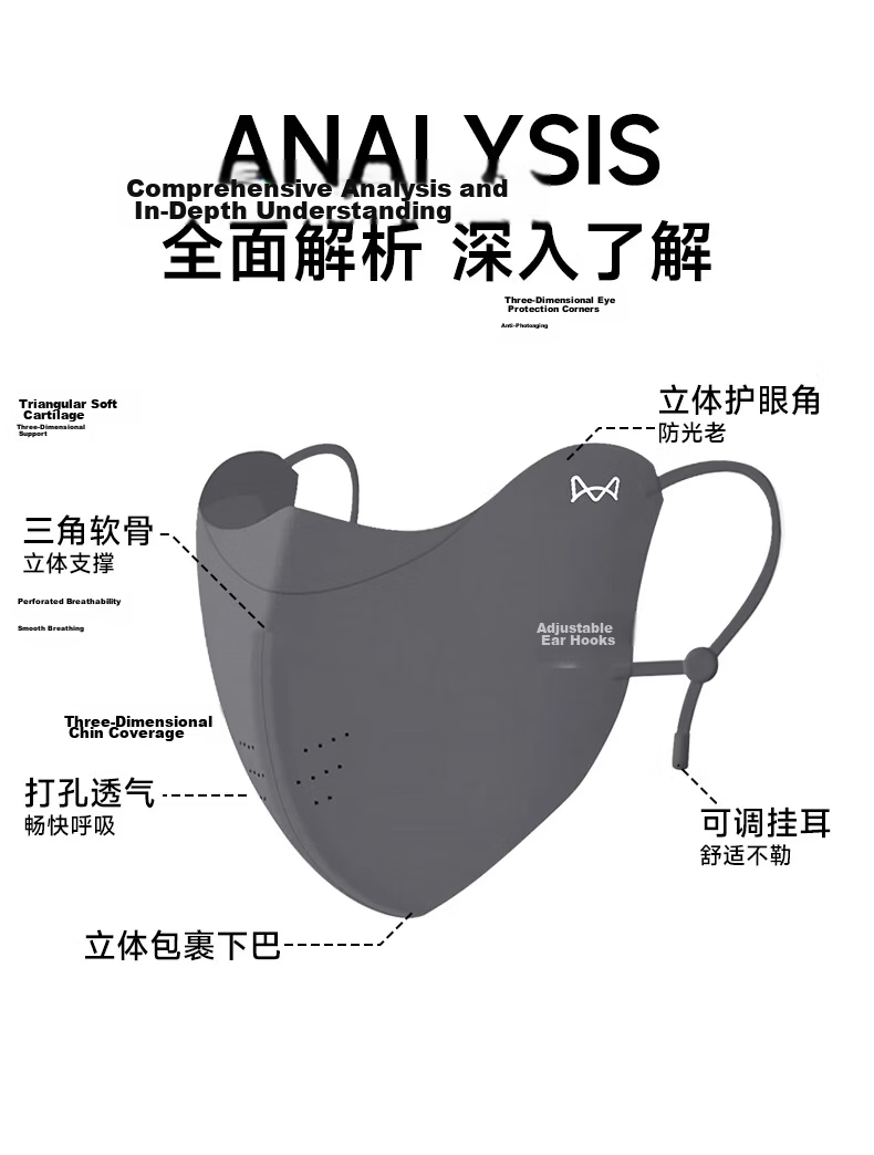 Miiow Women's Sunscreen Mask Summer UV Protection 3D Stereo High-Value New 2026 Mountaineering Cycling Ice Silk Sunshade Face Mask 2