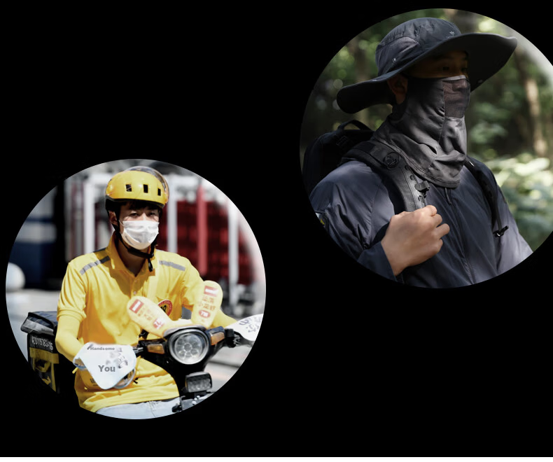 Tactical Bird Wide Brim | Loose Summer Ice Silk Sun Protection Face Mask Scarf Men's Large Size Fishing Face Cover Sunshade Neck Gaiter 10