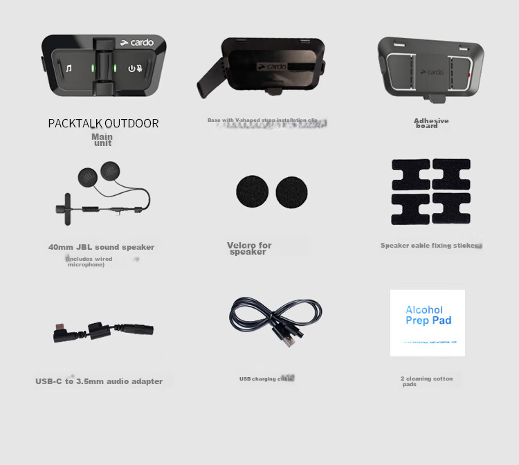 CARDO Outdoor Sports Ski Bluetooth Headset Helmet 2nd Gen DMC Communication JBL Sound Original OUTDOOR Dual Black 15