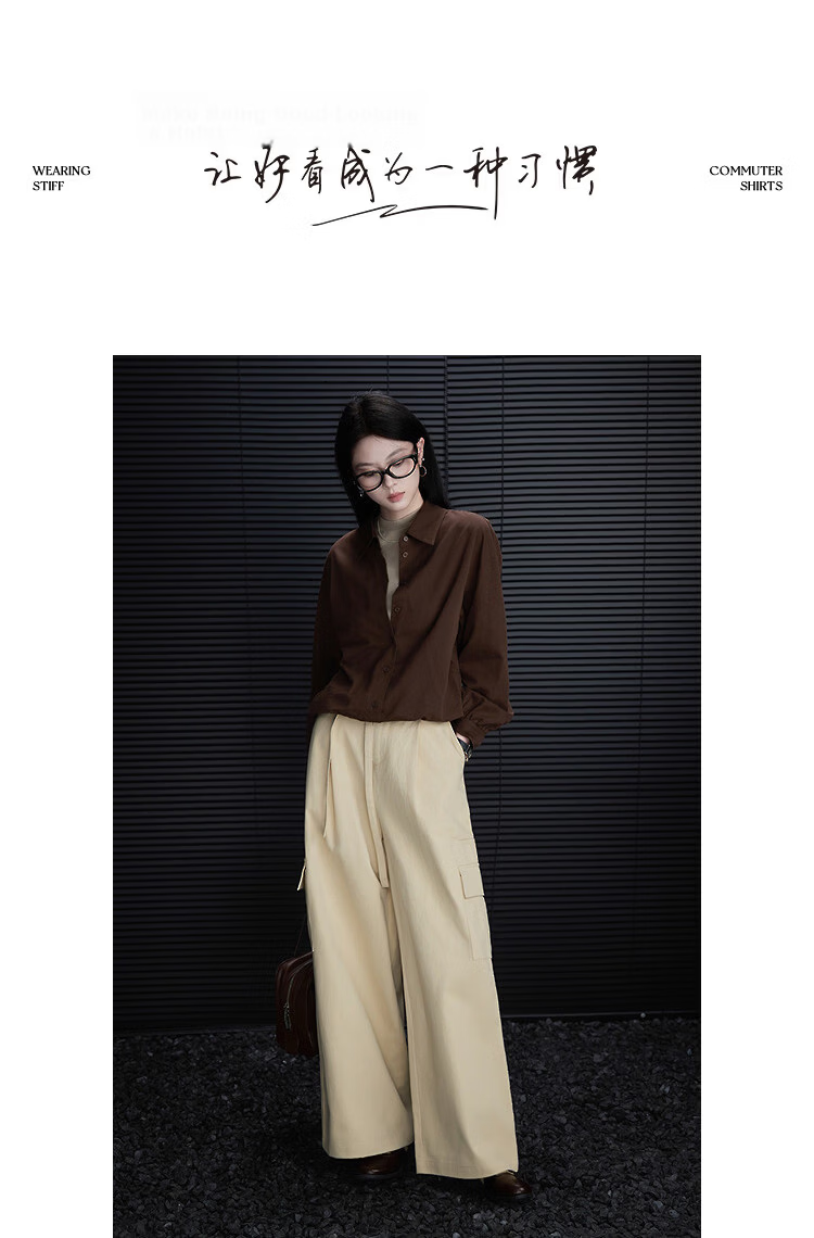 Demana [Pure Cotton Weaving] Spring Simple Detachable Decorative Tie Multi-Pocket Loose Petite Women's Casual Pants 9