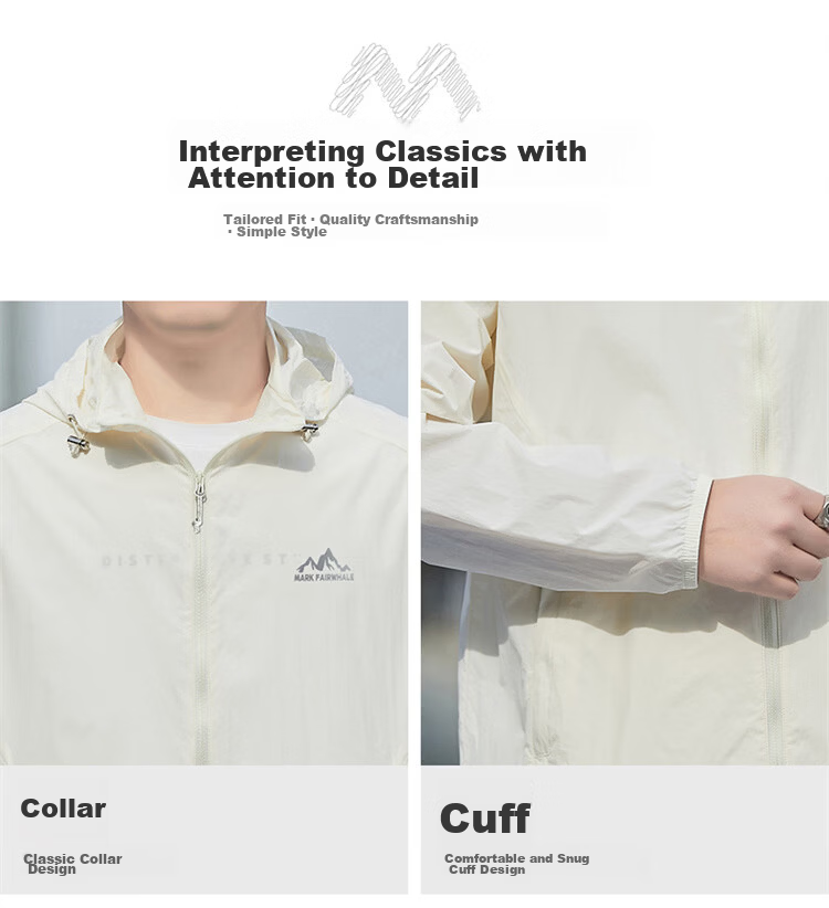 MARK FAIRWHALE Ice Silk Sun Protection Clothing for Men, Summer UV-Resistant UPF50+, Lightweight Outdoor Fishing Jacket for Me 11