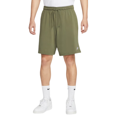 NIKE Men's Sports Shorts, Summer Knitted Shorts, Pure Cotton Sweat-Absorbing, Knee-Length Shorts FQ4361-222 Olive Green, Size L