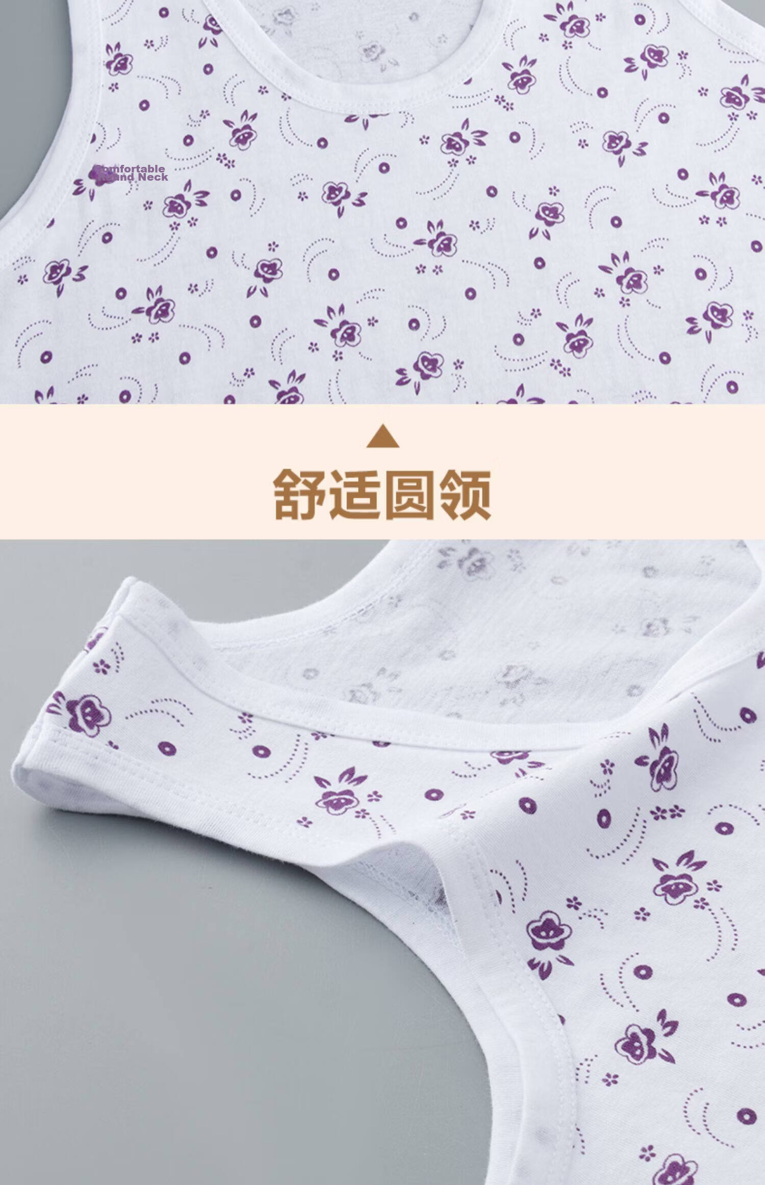 Borui Middle-Aged and Elderly Pure Cotton Vest Plus Size Loose Fit Summer Thin Undershirt for Moms 13