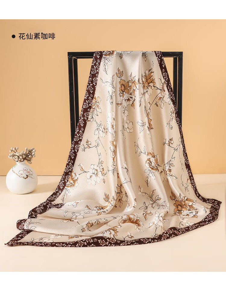 Shanghai Story 100% Mulberry Silk Square Scarf for Women Pearl Satin Gift Box Valentine's Day Birthday Gift for Girlfriend 9